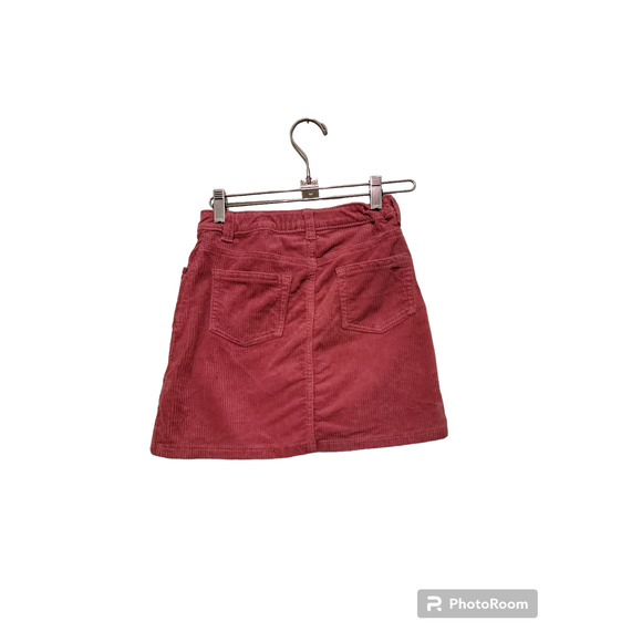 Cat&Jack Skirt Girls Pink Corduroy Snap Front Adjustable Waist - Picture 3 of 5